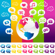 Colorful Social Media Planet Earth