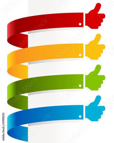Vector: Colorful Thumbs Up Banners Colorful Thumbs Up Banners