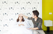 husband takecare his sick wife