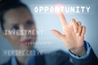 Foto: Business woman touching display Business woman touching display