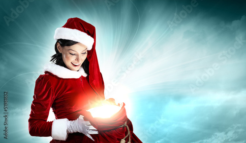 Photo: beautiful girl in santa costume beautiful girl in santa costume