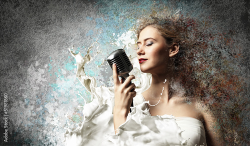 Photo: Female blonde singer Female blonde singer
