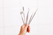 Photo: Set of metal dental equipment Set of metal dental equipment