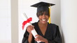 Happy black woman college graduate