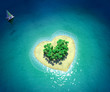 Tropical Island in form of heart