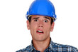 A horrified tradesman