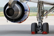 Photo: Back view at turbojet aeroengine and undercarriage Back view at turbojet aeroengine and undercarriage