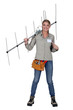 Foto: Female antenna installer Female antenna installer