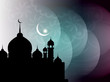 religious vector eid background with mosque.