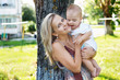 Happy mother with adorable baby
