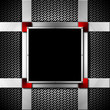 Illustration: Red and Metal Background with Metal Frame Red and Metal Background with Metal Frame
