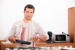 portrait of a man in kitchen
