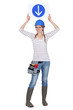 Woman holding road right