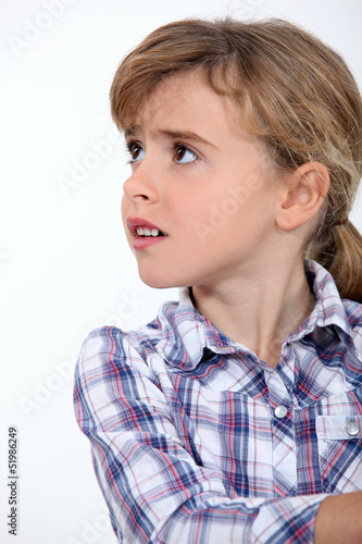 Photo: little girl worried little girl worried