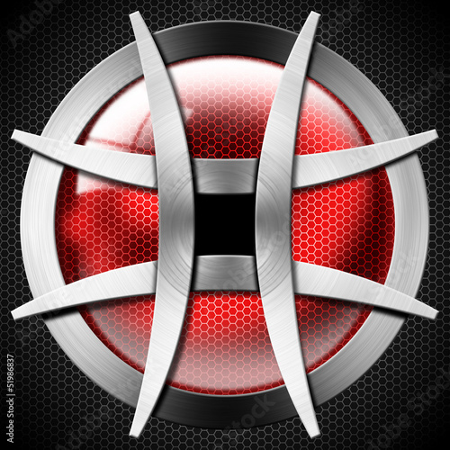 Illustration: Red and Metal Geometric Background Red and Metal Geometric Background