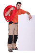 Photo: Plumber pointing white board Plumber pointing white board