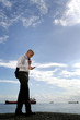 Photo: businessman sending a message businessman sending a message