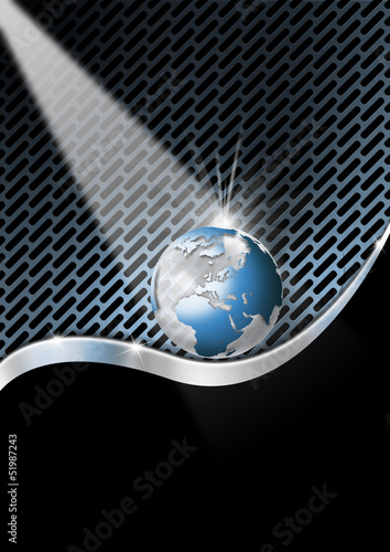 Illustration: Blue and Metal Business Background Blue and Metal Business Background