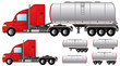 set isolated objects with tank truck and fuel tanks