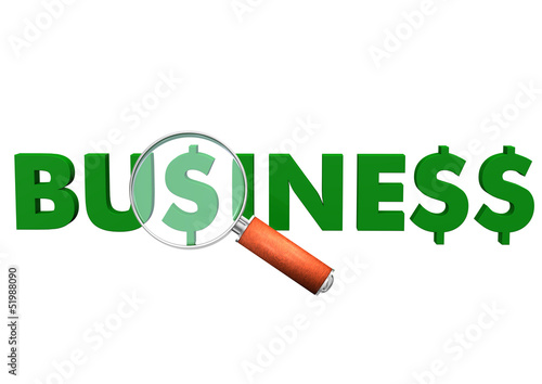 Illustration: Business Dollar Loupe Business Dollar Loupe