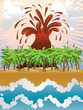 Vector: Volcano island Volcano island