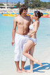 A couple is on the beach