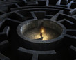 Man in the middle of a mysterious maze