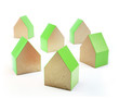  wooden hosue shaped blocks