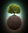 Single tree left on a deforested globe