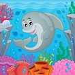 Vektor: Image with dolphin theme 6 Image with dolphin theme 6