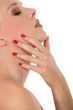 Photo: woman in profile with bare shoulders polished nails woman in profile with bare shoulders polished nails