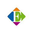 Vector color logo initial letter E