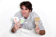 Photo: Painter with a colour swatch Painter with a colour swatch