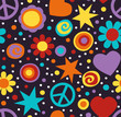 Vector: Flower power hippie seamless pattern Flower power hippie seamless pattern