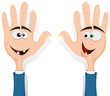 Vector: Right And Left Hands Up! Right And Left Hands Up!