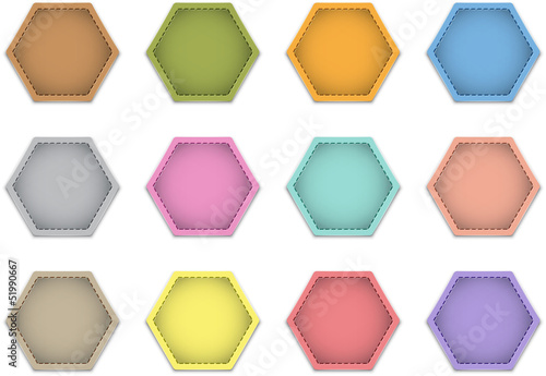 Vector: Polygon leather labels Polygon leather labels