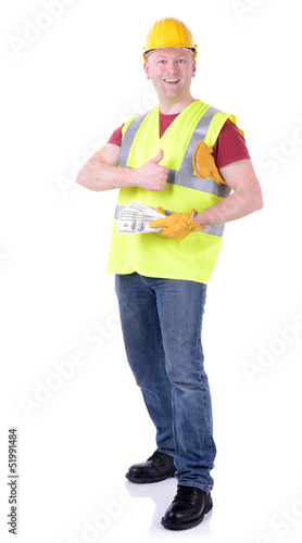 Photo: Construction worker money Construction worker money
