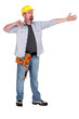 Thumbs down from a builder in empty copyspace
