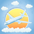 Flying airplane