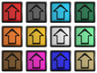 Series of icons with an arrow showing the top direction
