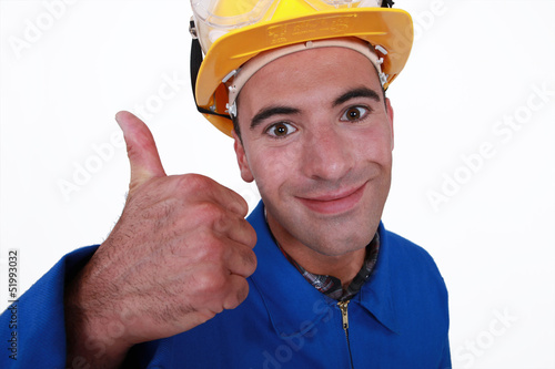 Photo: Tradesman giving the thumb's up Tradesman giving the thumb's up