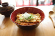 Katsudon - Japanese breaded deep fried pork cutlet (tonkatsu) to