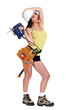 Photo: Woman holding a jigsaw Woman holding a jigsaw