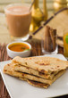 Chapati , Indian flat bread in plate usually served with curry
