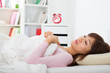 chinese Asian female having a good sleep at home