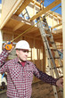 Foto: Foreman in house under construction Foreman in house under construction