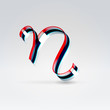 Fantasy plastic 3d glowing ribbon typeface