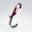 Fantasy plastic 3d glowing ribbon typeface