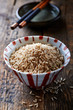 Brown rice in a small bowl