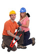 Photo: male and female carpenter male and female carpenter